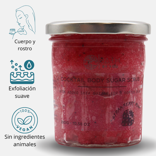Exfoliantes Corporales de Azúcar -  RON DE FRESA