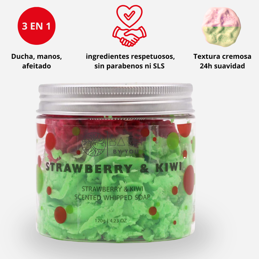 JABON DE CREMA BATIDA- Fresa y Kiwi