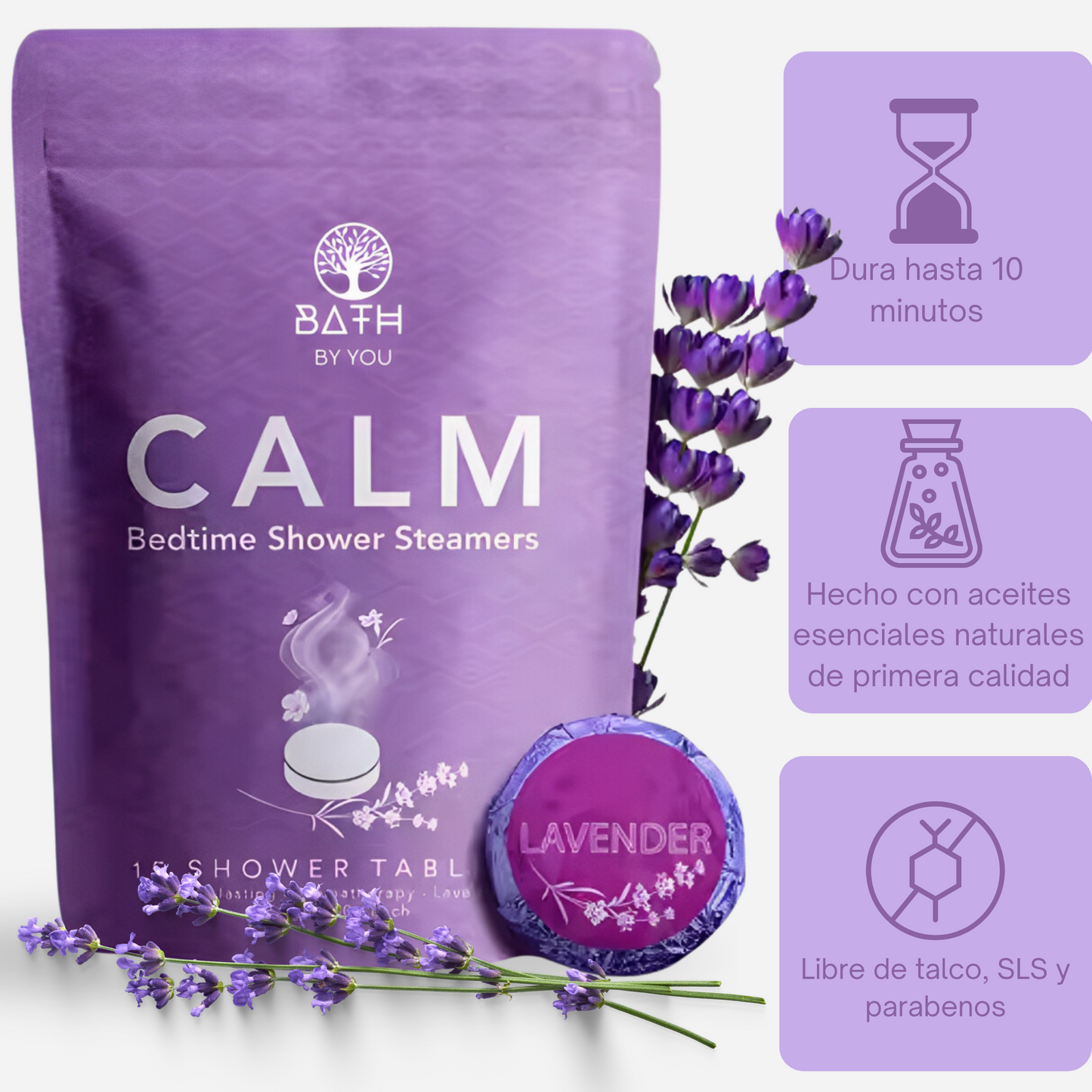 Vaporizadores de ducha Calma Lavanda - Paquete de 15